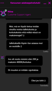 Kanuuna Casinon asiakaspalvelu