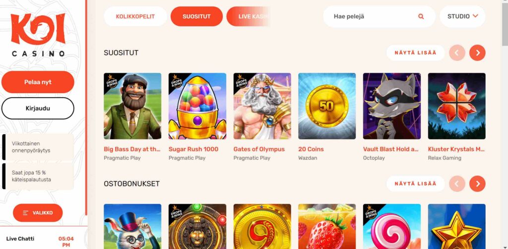 Koi Casino pelit