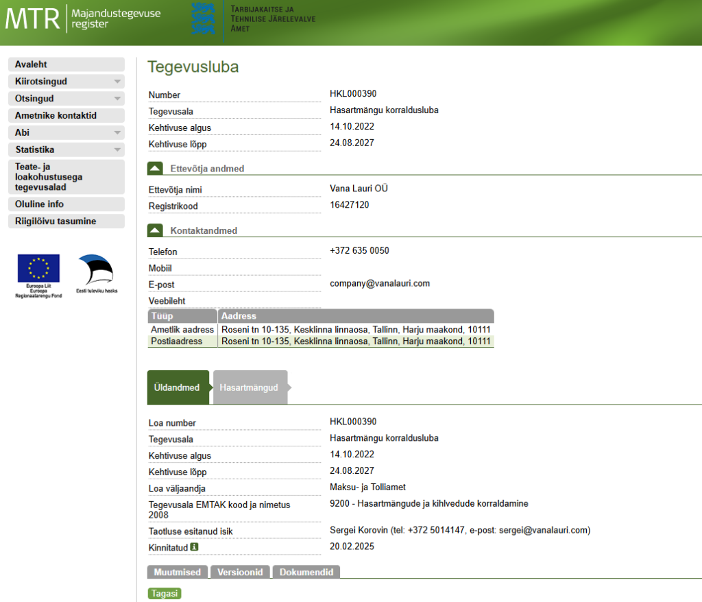 Lapland Casino lisenssi