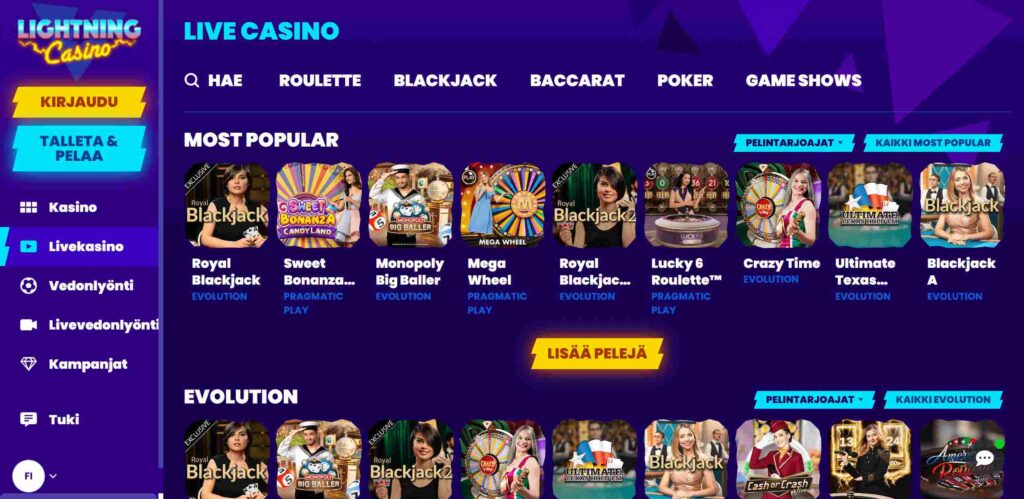 Lightning Casino live