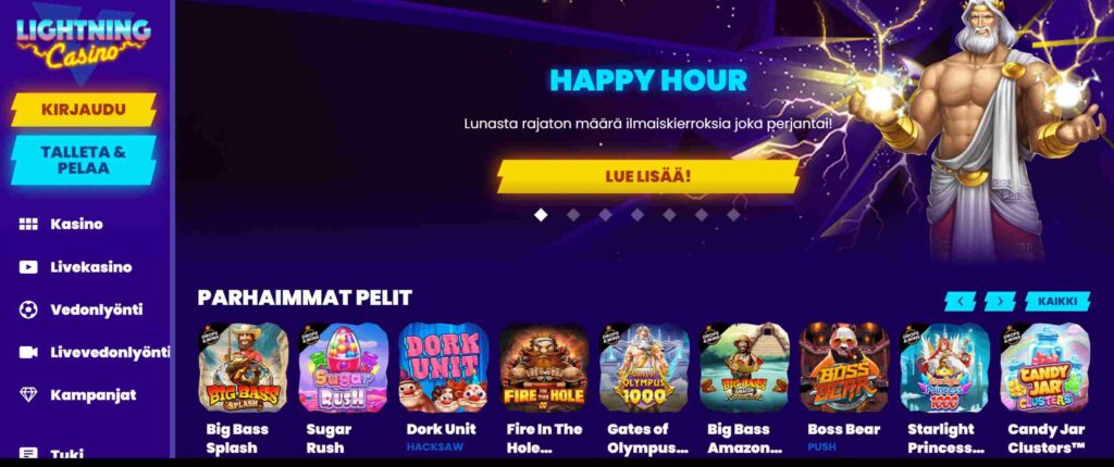 Lightning Casino pelit