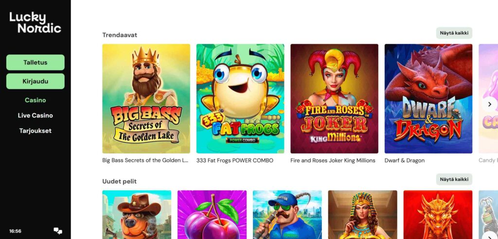 Lucky Nordic pelivalikoima