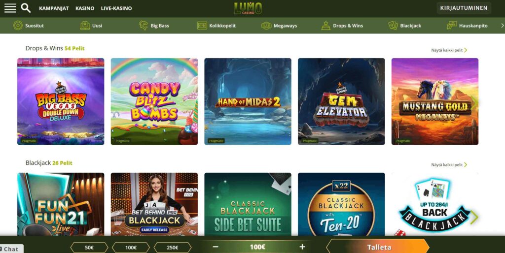 Lumo Casino pelivalikoima