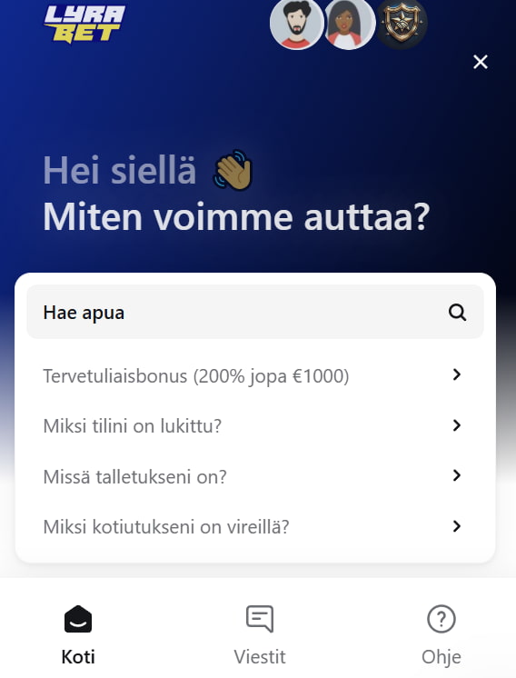 lyrabet asiakaspalvelu