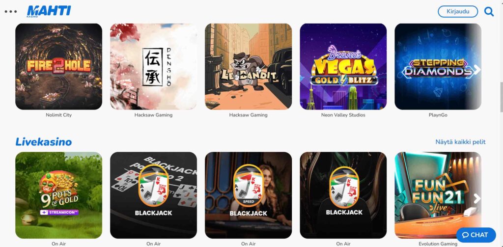 Mahti Kasino ulkoasu