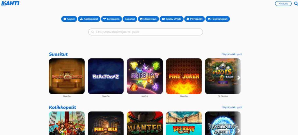 Mahti Kasinon pelit