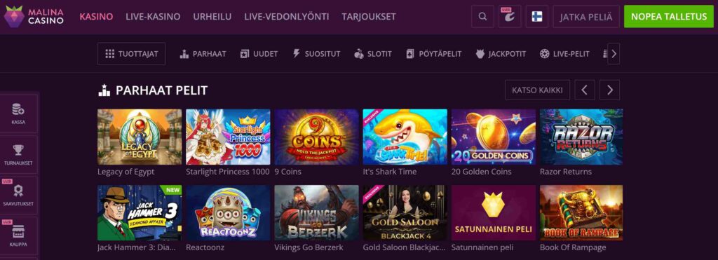 Malina Casino pelit