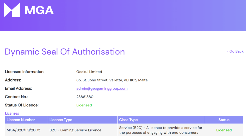 Mammona Kasino lisenssi