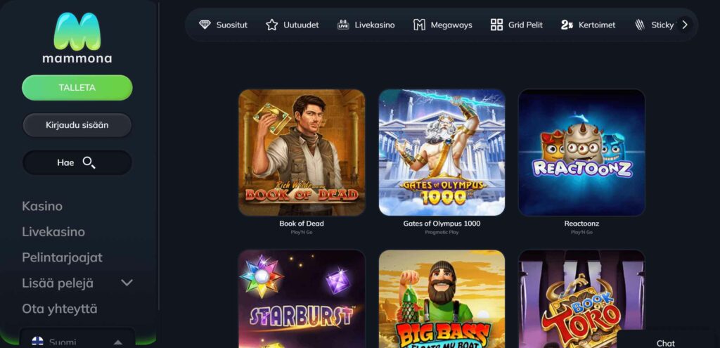 Mammona Kasino pelit