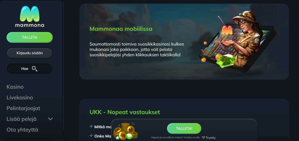 Mammona Kasino ulkoasu