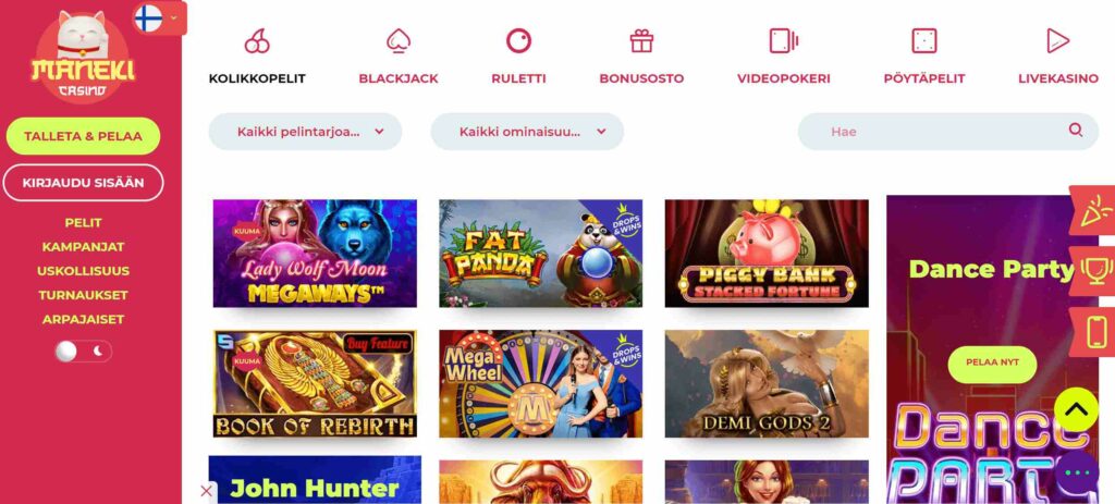 Maneki Casino pelit