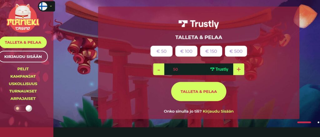 Maneki Casino ulkoasu