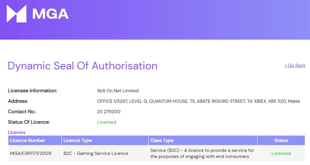 Metal Casino lisenssi