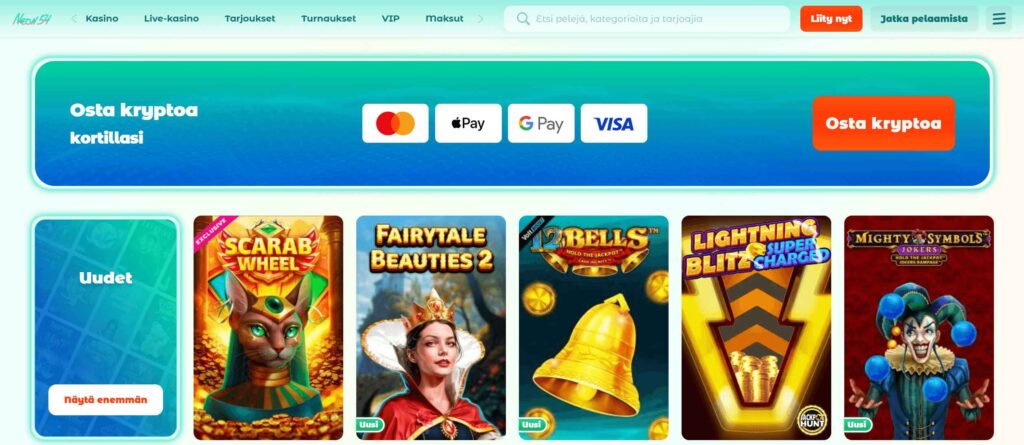 Neon54 Casino ulkoasu