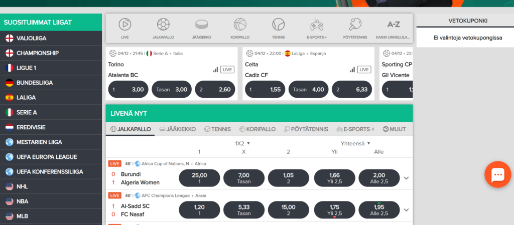 Ninja Casinon vedonlyönti