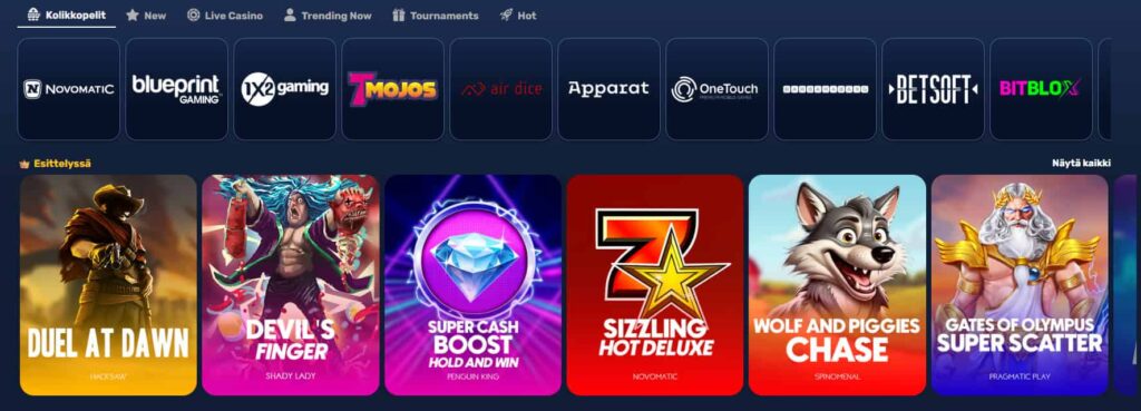 Onnela Kasino pelivalikoima