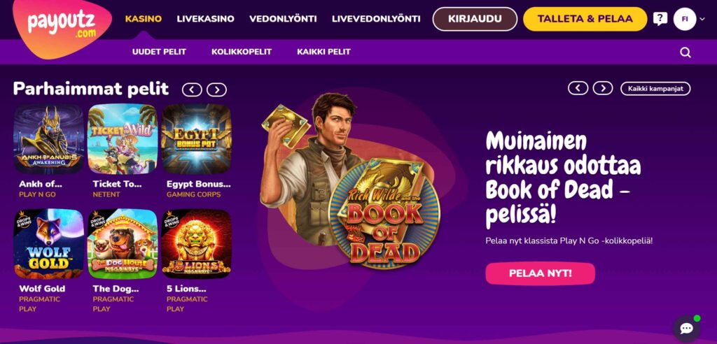 Payoutz Casino ulkoasu