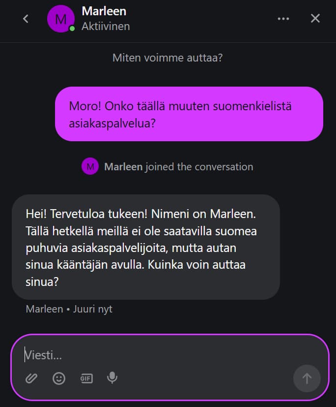 pelipeto asiakaspalvelu