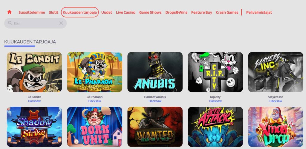 QuickSlot Casino ulkoasu