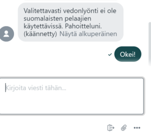 Quickslot Cassinon asiakaspalvelu