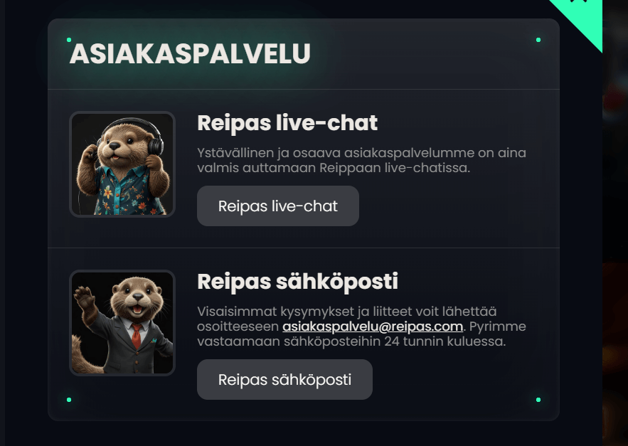 Reipas Casino asiakaspalvelu