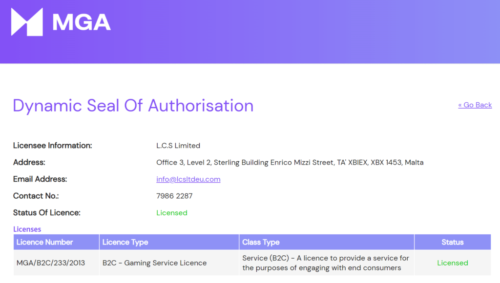 Rise of Bets lisenssi