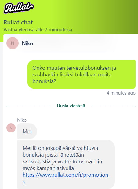 rullat kasino asiakaspalvelu