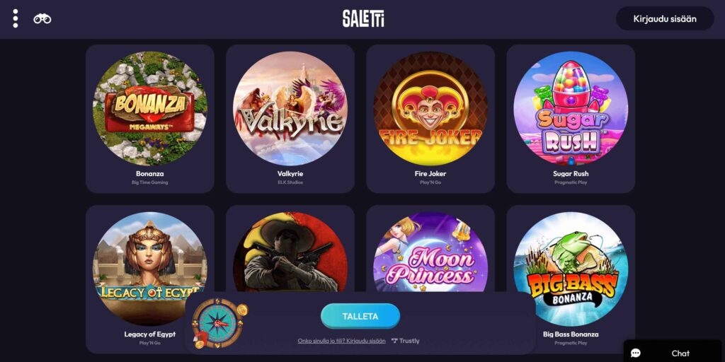 Saletti Kasino pelivalikoima