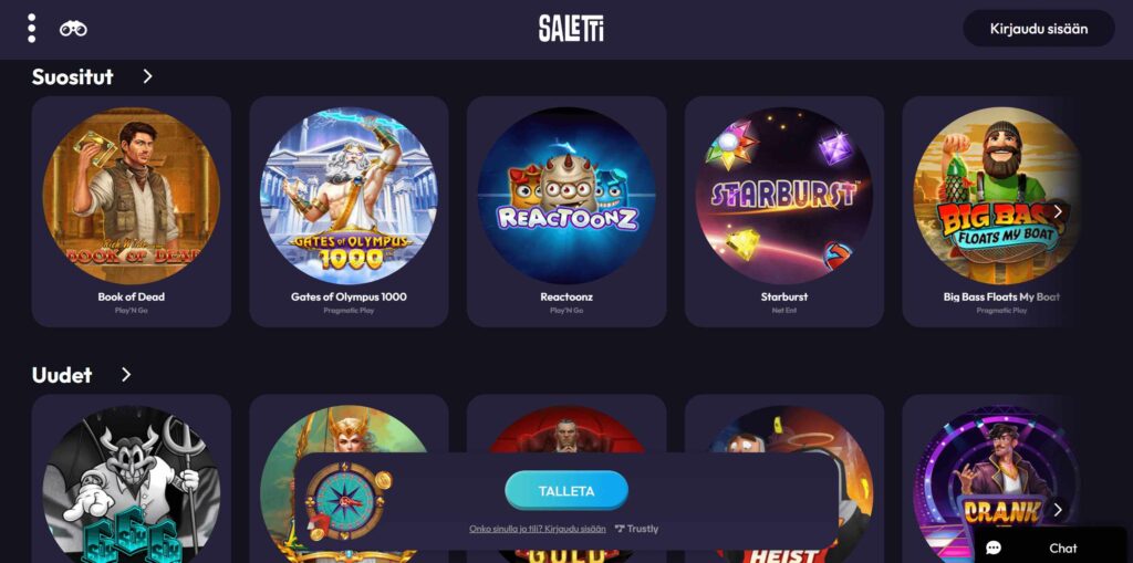 Saletti Kasino ulkoasu