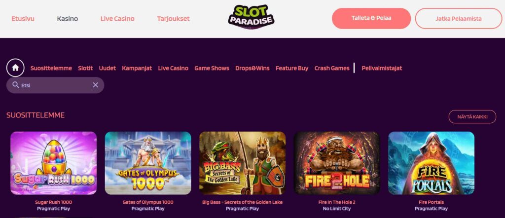 Slot Paradse pelit