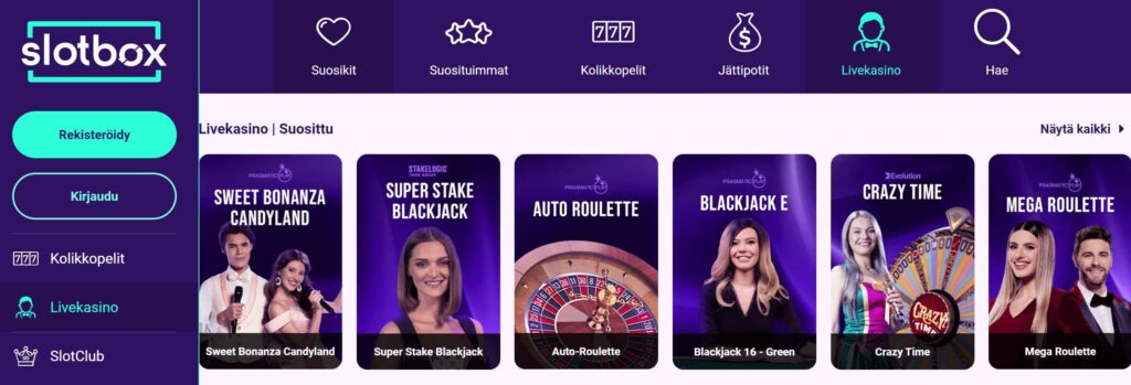 Slobox live casino