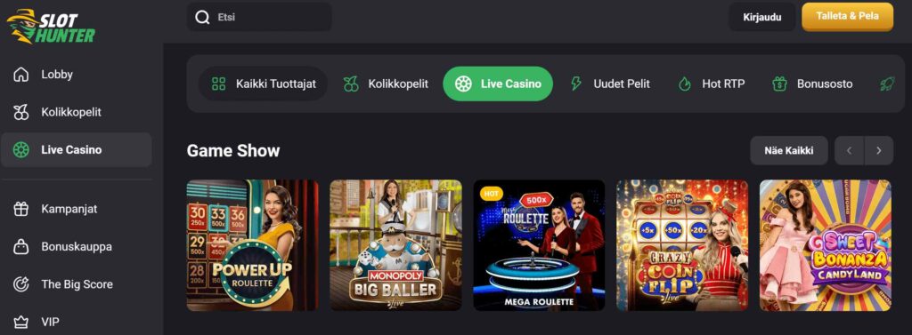 SlotHunter livekasino
