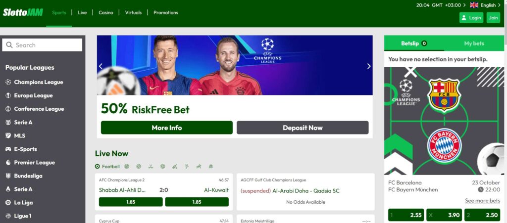 SlottoJAM Casino ulkoasu