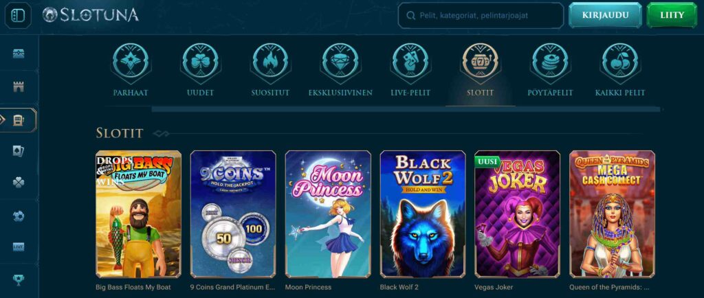 Slotuna kolikkopelit