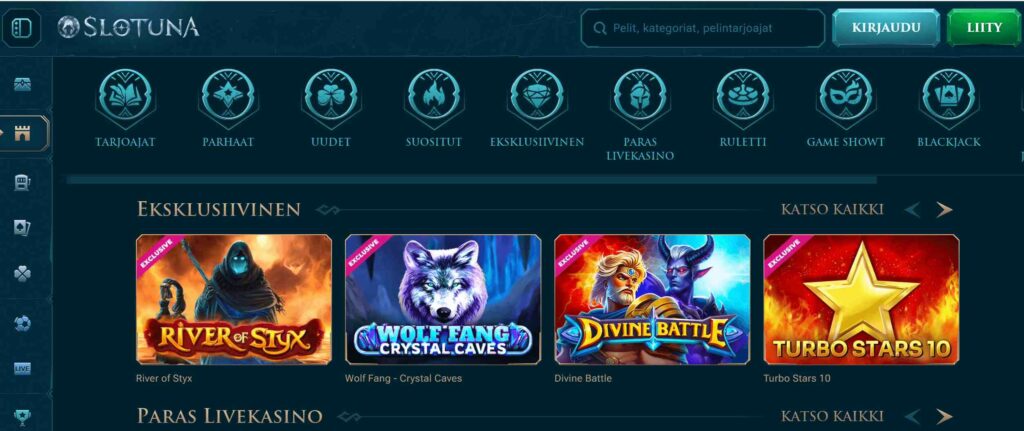 Slotuna pelivalikoima