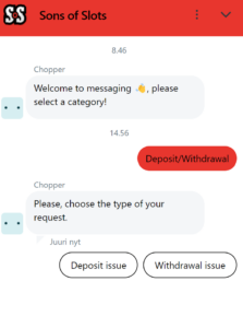 Sons of Slotsin asiakaspalvelu