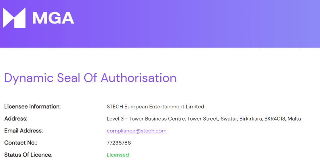 Space Casino lisenssi