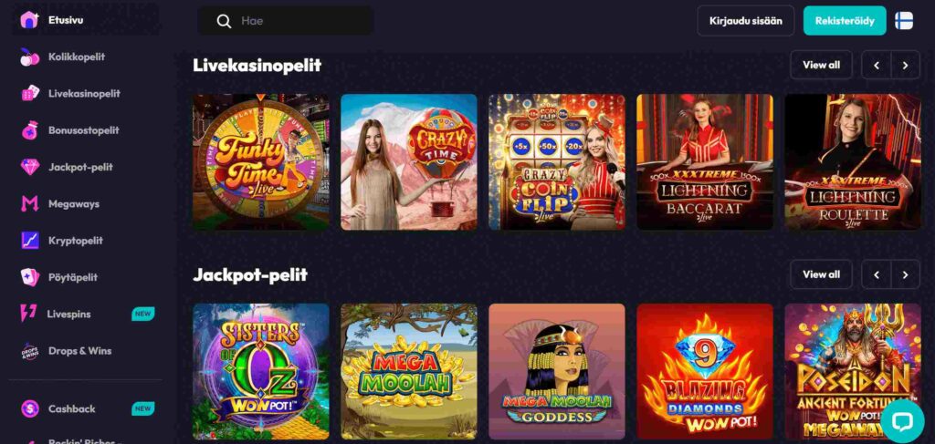 SpinFever Casino ulkoasu