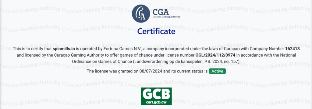 spinmills casino lisenssi