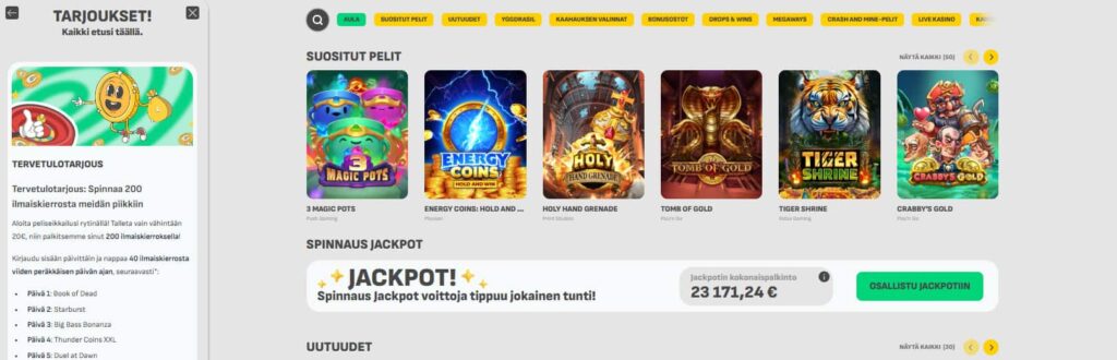 Spinnaus Kasino Bonukset