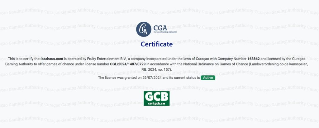 Spinnaus Kasino lisenssi