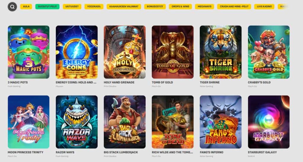 Spinnaus Kasino Pelivalikoima