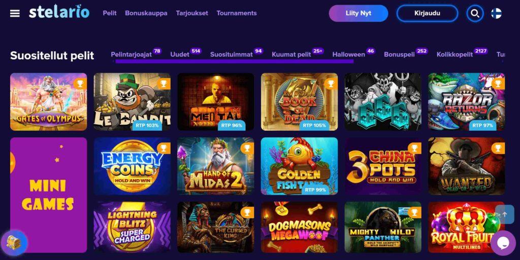 Stelario Casino ulkoasu