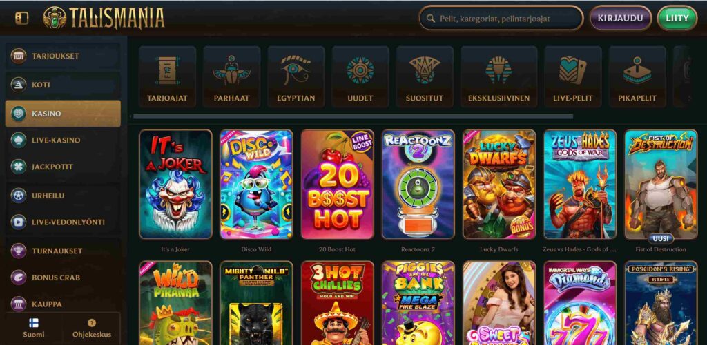 Talismania kasinopelit