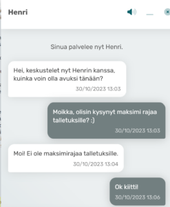 Teho Kasinon asiakaspalvelu