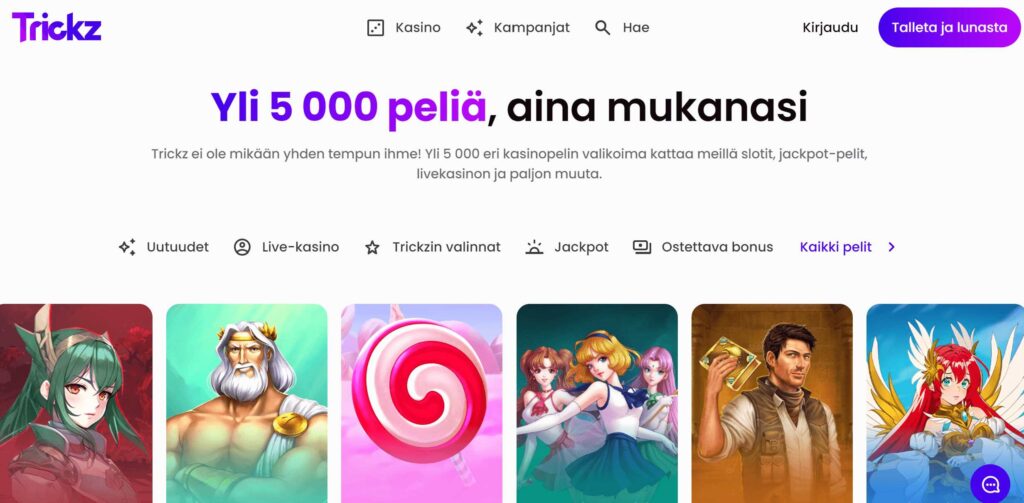 Trickz Casino ulkoasu