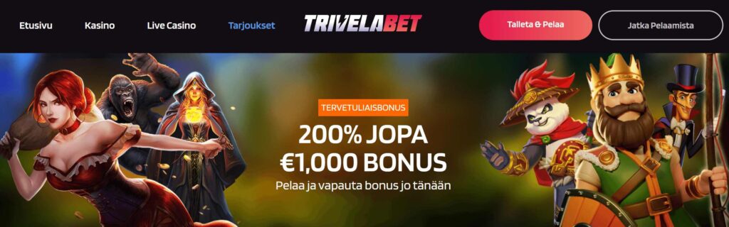 Trivelabet Casino bonus
