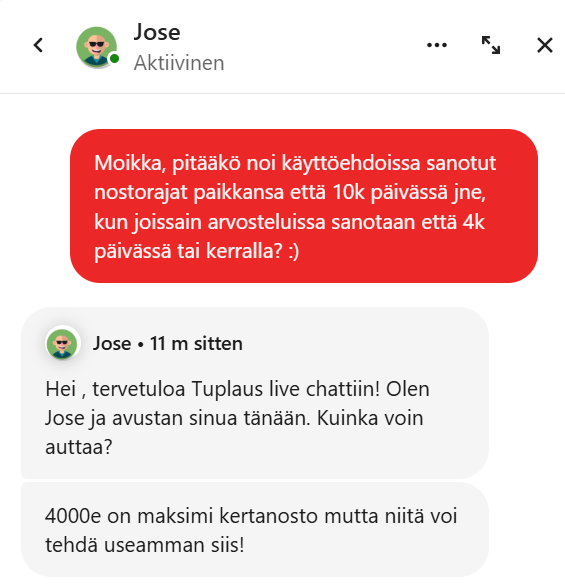 Tuplaus Kasino asiakastuki