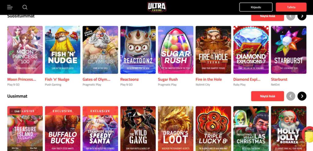 Ultra Casinon pelit