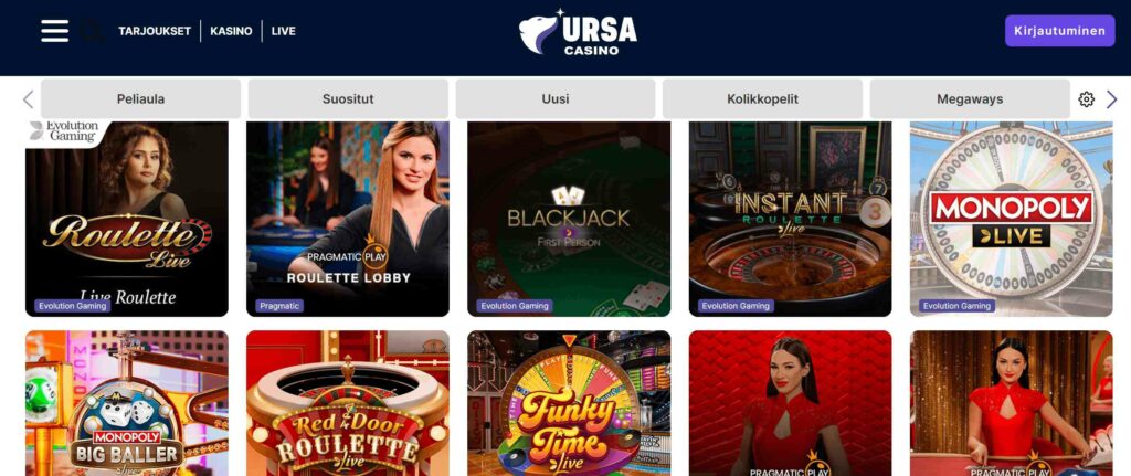 Ursa Casino livepelit